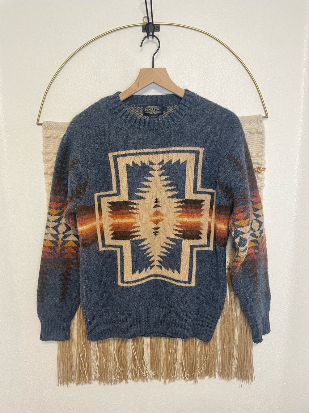 Pendleton MEN'S SHETLAND WOOL HARDING CREWNECK Aztec M